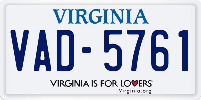 VA license plate VAD5761