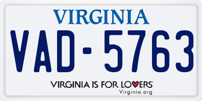 VA license plate VAD5763