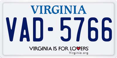 VA license plate VAD5766