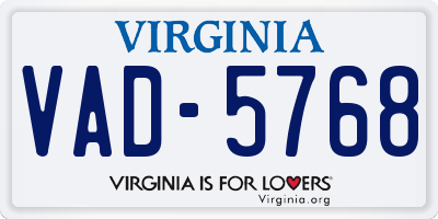 VA license plate VAD5768