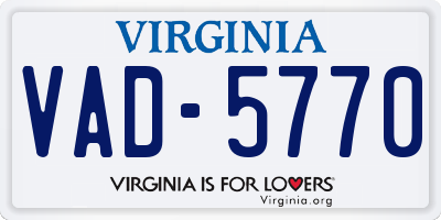 VA license plate VAD5770