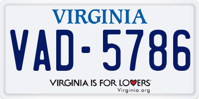 VA license plate VAD5786