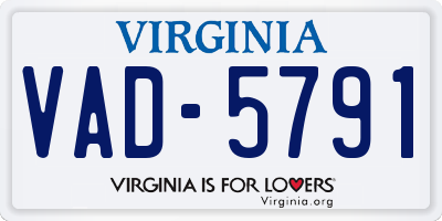 VA license plate VAD5791