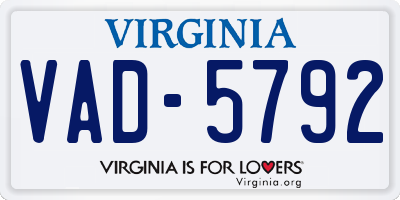 VA license plate VAD5792