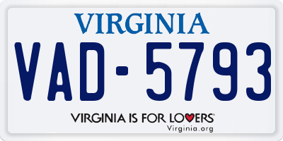 VA license plate VAD5793