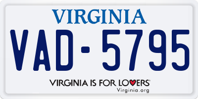 VA license plate VAD5795