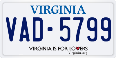 VA license plate VAD5799