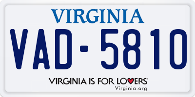VA license plate VAD5810