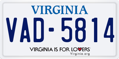 VA license plate VAD5814