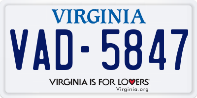 VA license plate VAD5847