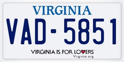 VA license plate VAD5851