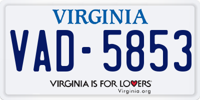 VA license plate VAD5853