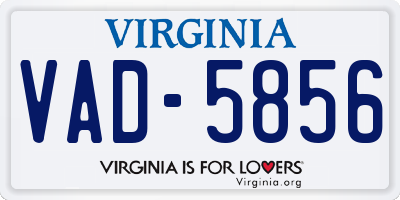 VA license plate VAD5856
