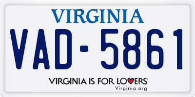 VA license plate VAD5861