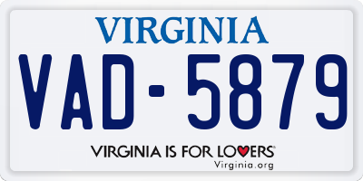 VA license plate VAD5879