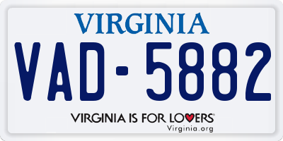 VA license plate VAD5882