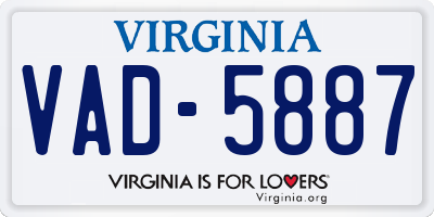 VA license plate VAD5887