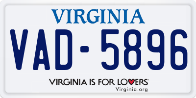 VA license plate VAD5896