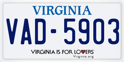 VA license plate VAD5903