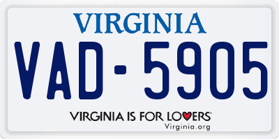 VA license plate VAD5905
