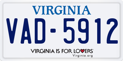 VA license plate VAD5912