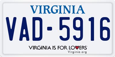 VA license plate VAD5916