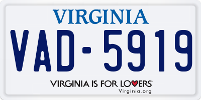 VA license plate VAD5919