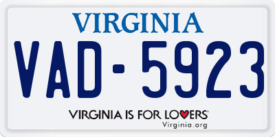 VA license plate VAD5923
