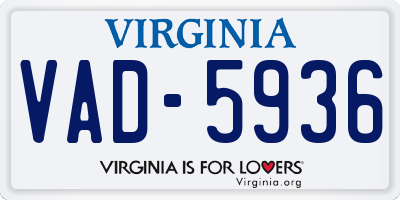 VA license plate VAD5936