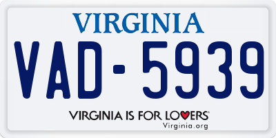 VA license plate VAD5939