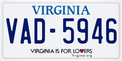 VA license plate VAD5946