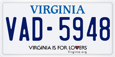 VA license plate VAD5948