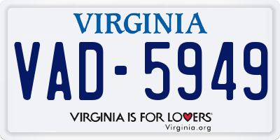 VA license plate VAD5949