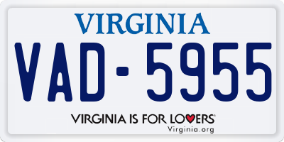 VA license plate VAD5955