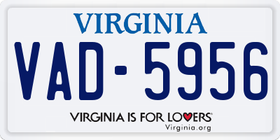 VA license plate VAD5956