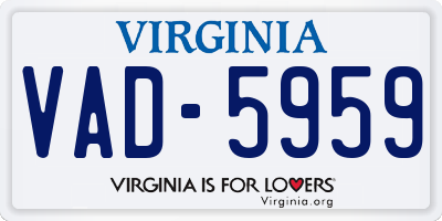 VA license plate VAD5959
