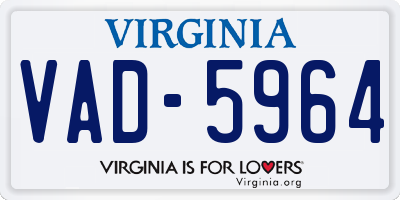 VA license plate VAD5964