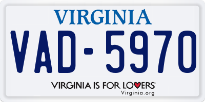 VA license plate VAD5970