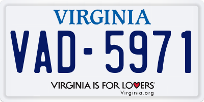 VA license plate VAD5971