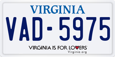 VA license plate VAD5975