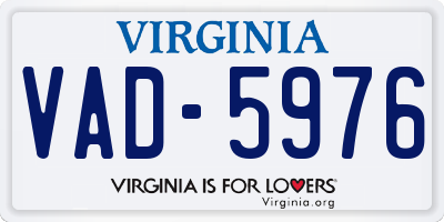 VA license plate VAD5976