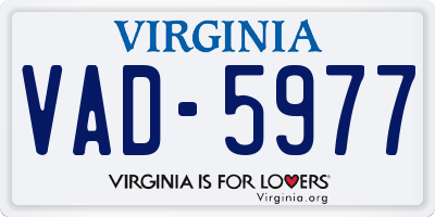 VA license plate VAD5977