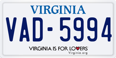 VA license plate VAD5994