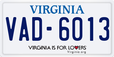 VA license plate VAD6013