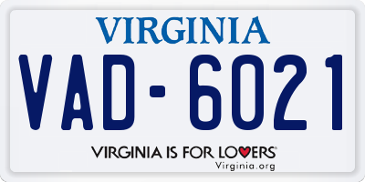 VA license plate VAD6021