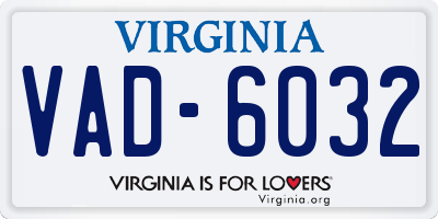 VA license plate VAD6032