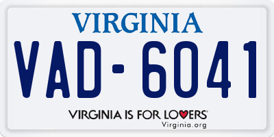 VA license plate VAD6041