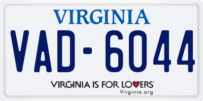 VA license plate VAD6044