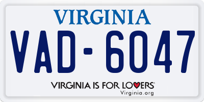 VA license plate VAD6047