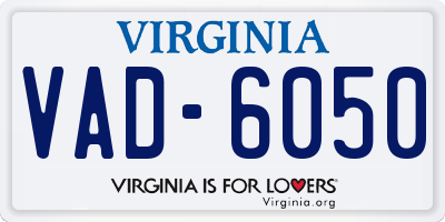 VA license plate VAD6050